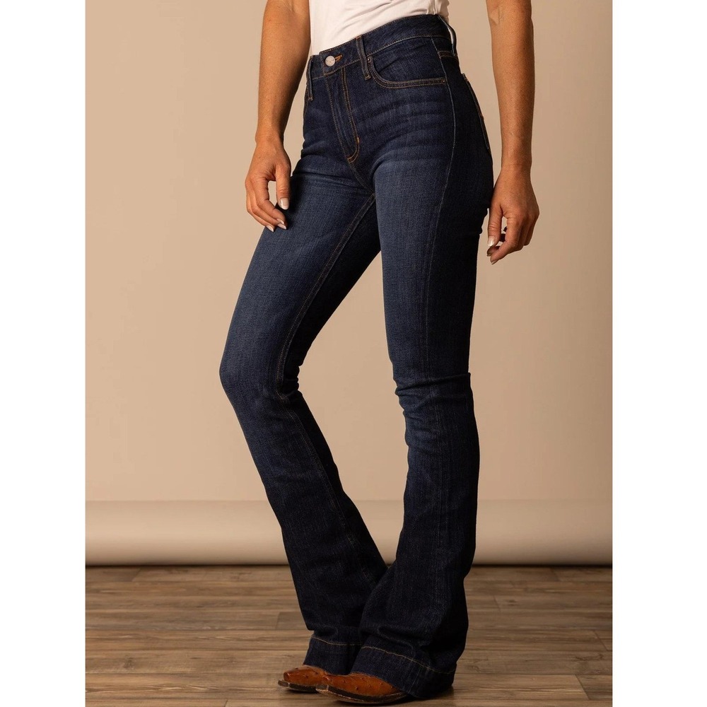 Kimes Ranch Jennifer Flare Jeans Dark Wash High Rise Western Country Size 6